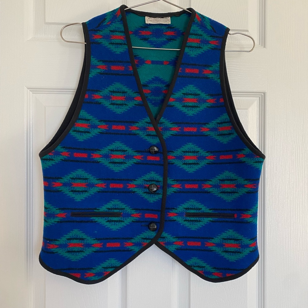 Pendleton Wool Western Pattern Print Vest
